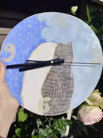 zegar ceramiczny z kotami