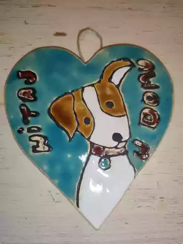 serce ceramiczne z pieskiem