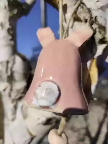 dzwonek zając ceramiczny