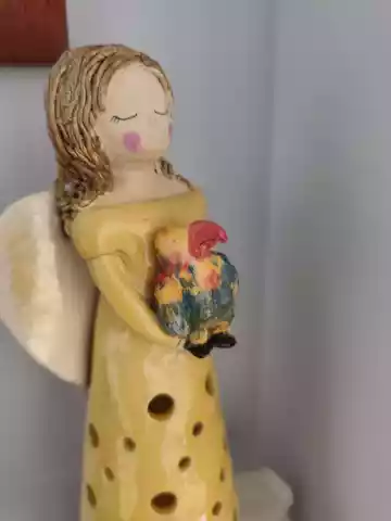 anioł ceramiczny lampion