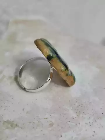 pierścionek ceramiczny kwiatek