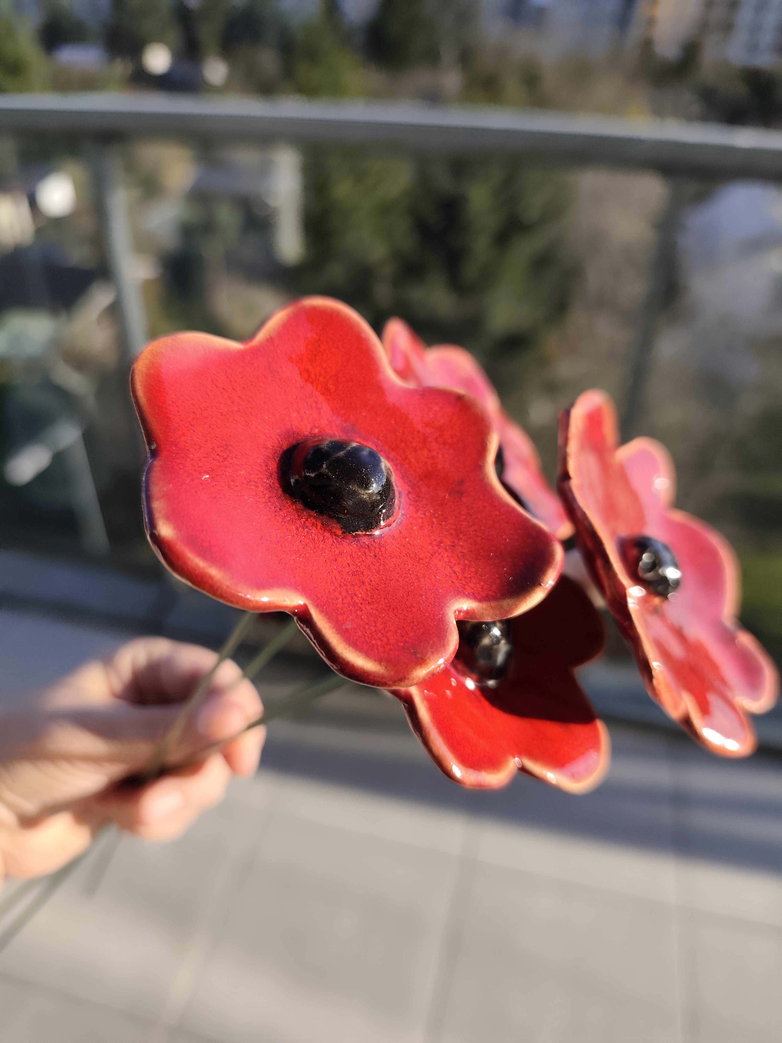 kwiaty ceramiczne 4 szt