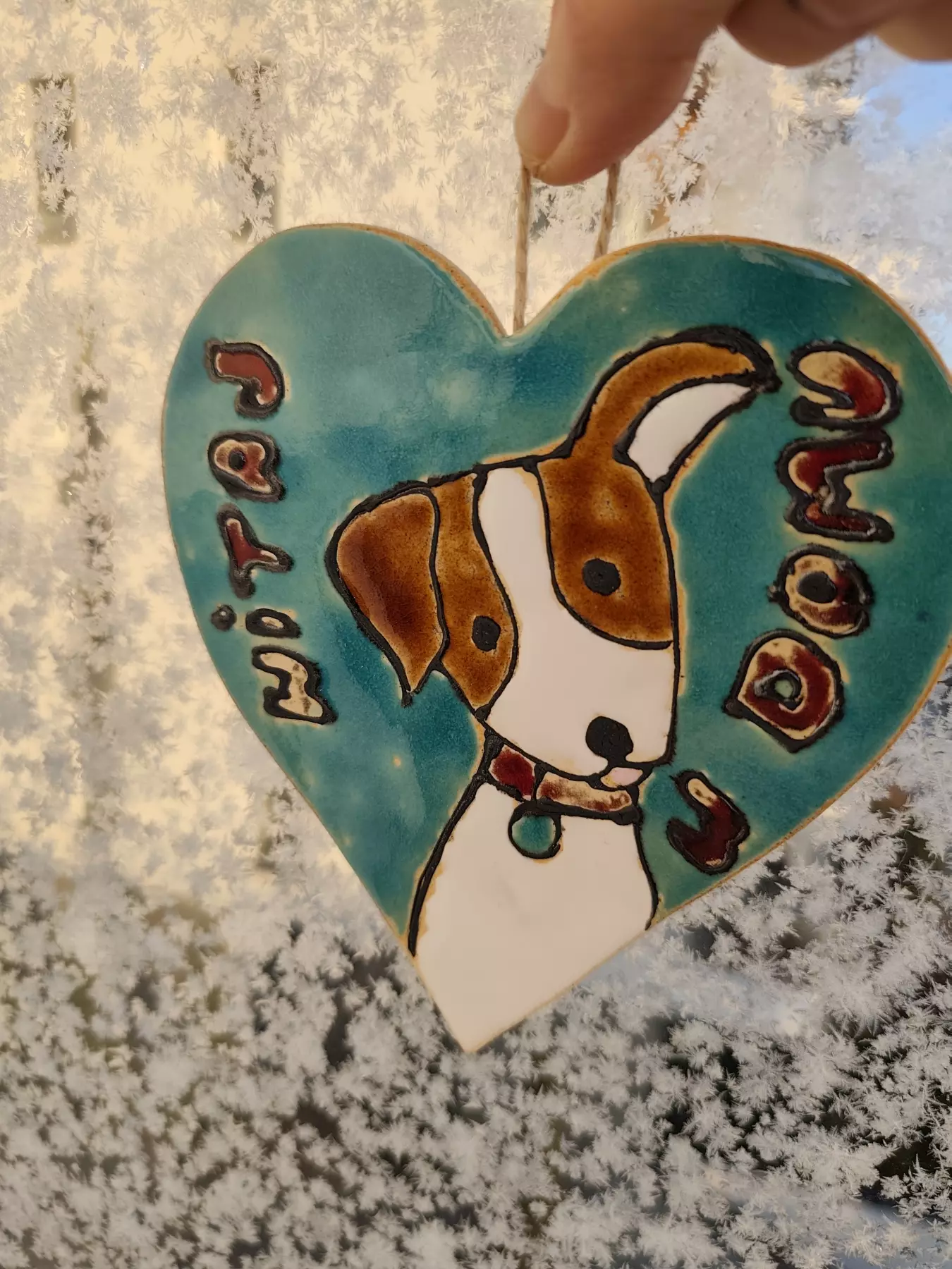 serce ceramiczne z pieskiem