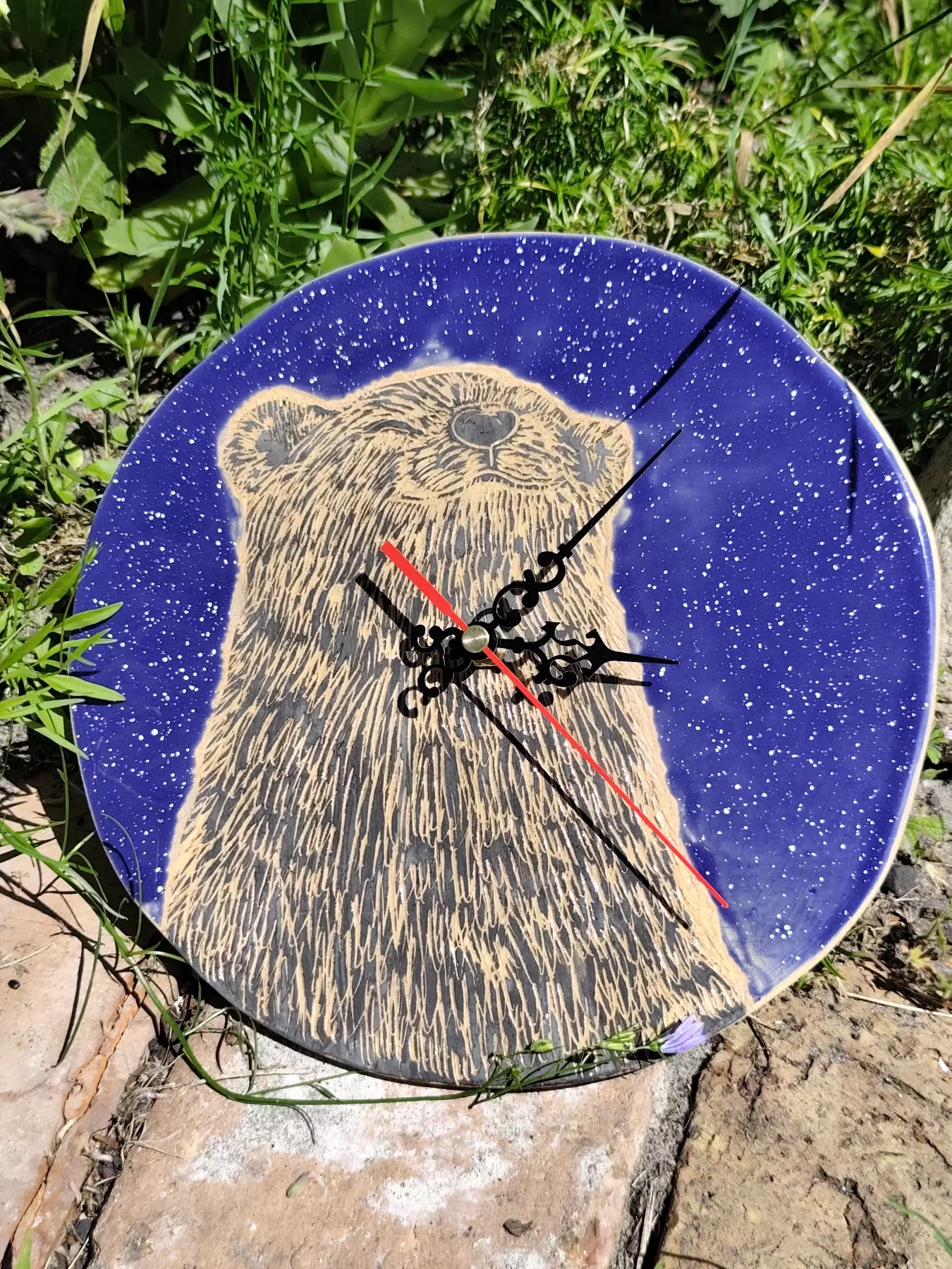 zegar ceramiczny miś