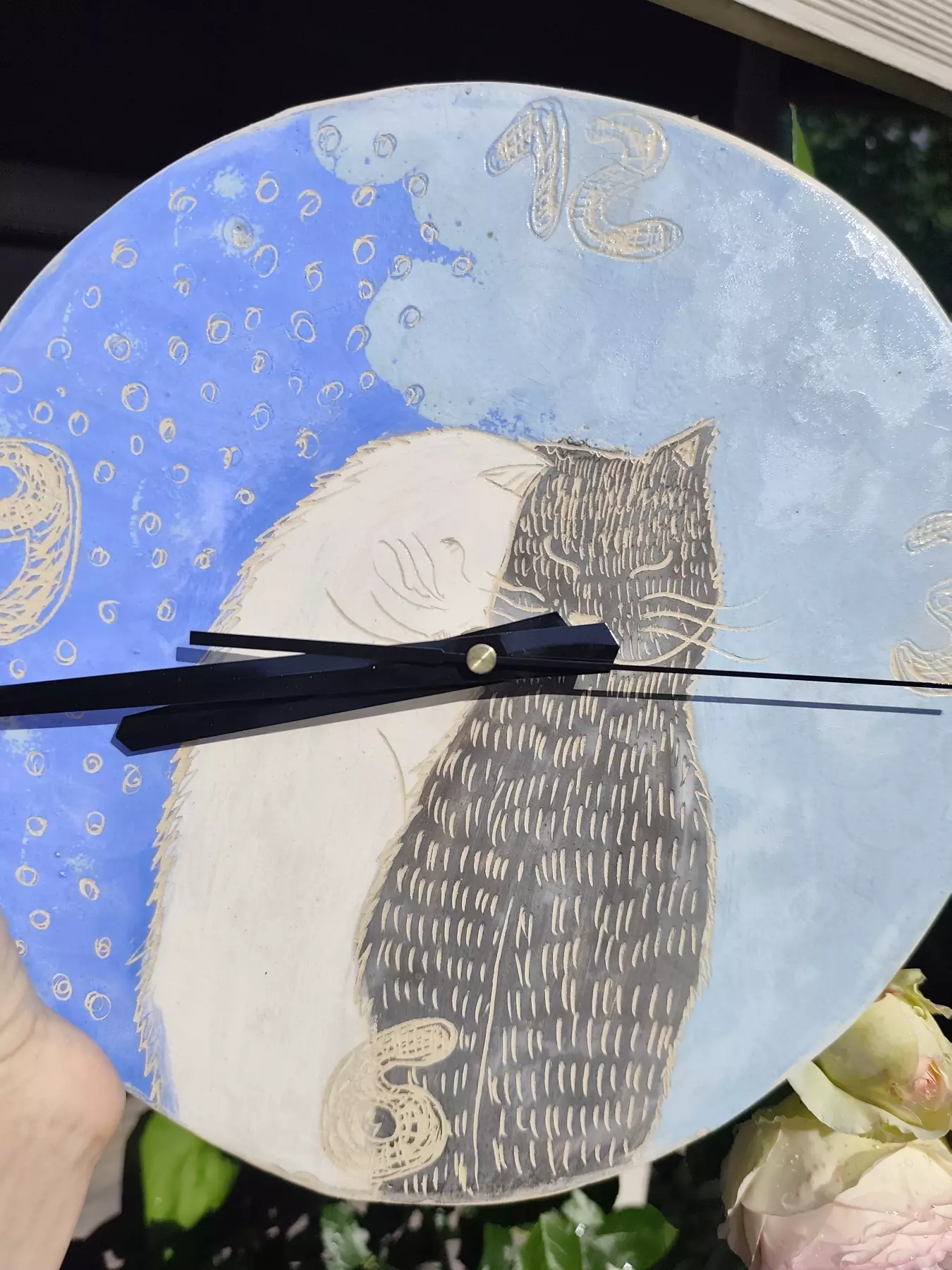 zegar ceramiczny z kotami